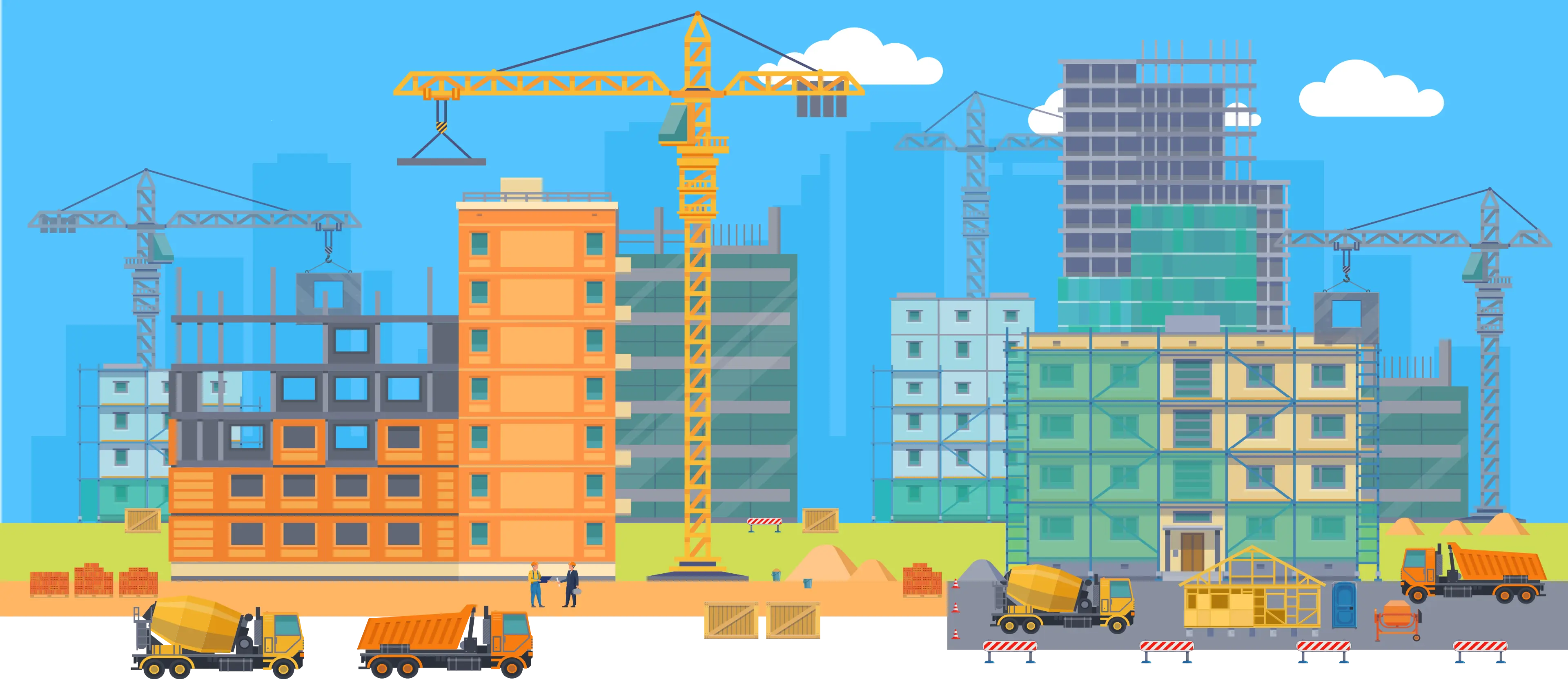 日新工営作業現場のイメージイラスト