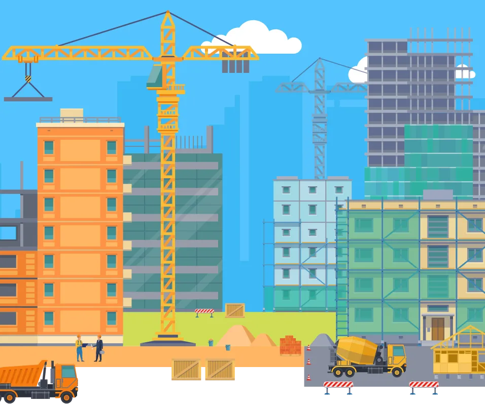 日新工営作業現場のイメージイラスト